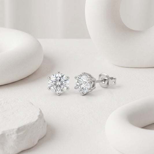 Solitaire Studs 6 Prongs by Rasmriti™