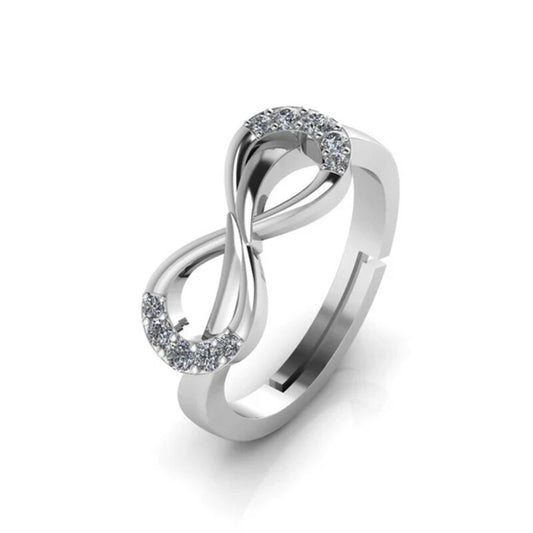 Infinity Grace Adjustable Ring | 925 Sterling Silver by Rasmriti™